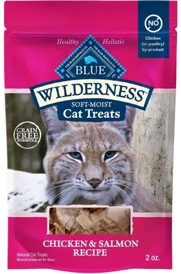 BLUE Wilderness Chicken & Salmon soft-moist cat treats bag