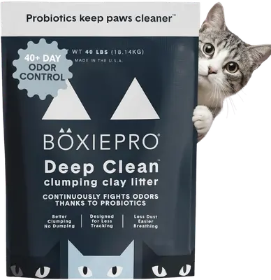 BoxiePro Deep Clean probiotic clumping cat litter bag